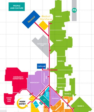 Map of Hospital Including Ressies